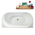 thumbnail image 5 of 58.5" Streamline B-400-153-GLD Soaking Freestanding Tub and Tray With Internal Drain in Polished Gold, 5 of 9