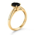 thumbnail image 3 of Gem Stone King 10K Yellow Gold Black Sapphire Solitaire Engagement Ring for Women (1.66 Cttw, Oval 8X6MM, Gemstone September Birthstone, Available in Size 5, 6, 7, 8, 9), 3 of 4
