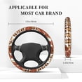 thumbnail image 6 of YFYANG Universal Elastic Brown Baroque Floral Texture Car Steering Wheel Cover, Non-Slip Sweat Absorbent, 6 of 8