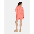 thumbnail image 3 of Nine.Eight Women's Long Sleeve Shirt and Pull On Shorts Set, 2-Piece, Sizes XS-XXXL, 3 of 5