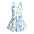 thumbnail image 4 of Xixirimido Sea Turtle Corals Print Girls One Piece Swimsuit with Skirt Modest Sleeveless Swim Dress Featuring Built-in Shorts & UPF 50+ Sun Protection for Beach Pool, 12-13 Years, 4 of 7