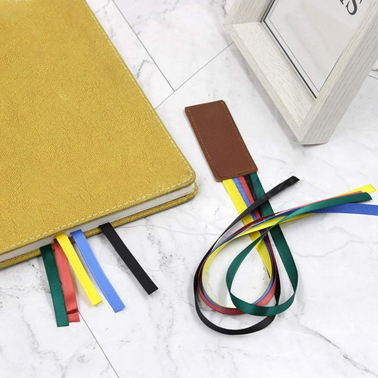 3 Pieces Bible Ribbon Bookmark Ribbon Markers Artificial Leather Bookmark  with Colorful Ribbons for Books (Bright Colors)