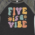 thumbnail image 4 of Inktastic Five is a Vibe 5th Birthday Retro Colors Boys or Girls Toddler T-Shirt, 4 of 5