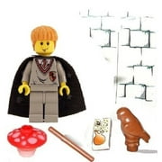 Lego Mini Figure Ron Weasley with (Owl & mushroom color may vary) wand & magic book brick Rare 2002 (Brand NEW)