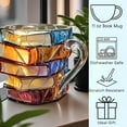 thumbnail image 4 of BPPEG Painted Book Mug,Novelty 3D Colored Glass Book Coffee Mug,Handcrafted 3D Book Haven Mug,Stained Glass Bookhaven Mugs,11oz Novelty Coffee Mugs for Hot or Cold Brews,for Librarians & Writers, 4 of 7