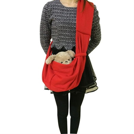 Pet Carrier Bag for Cats and Dogs  Outdoor Travel Dog Shoulder Bag  Single Comfort Sling Handbag  Tote Pouch (Red)