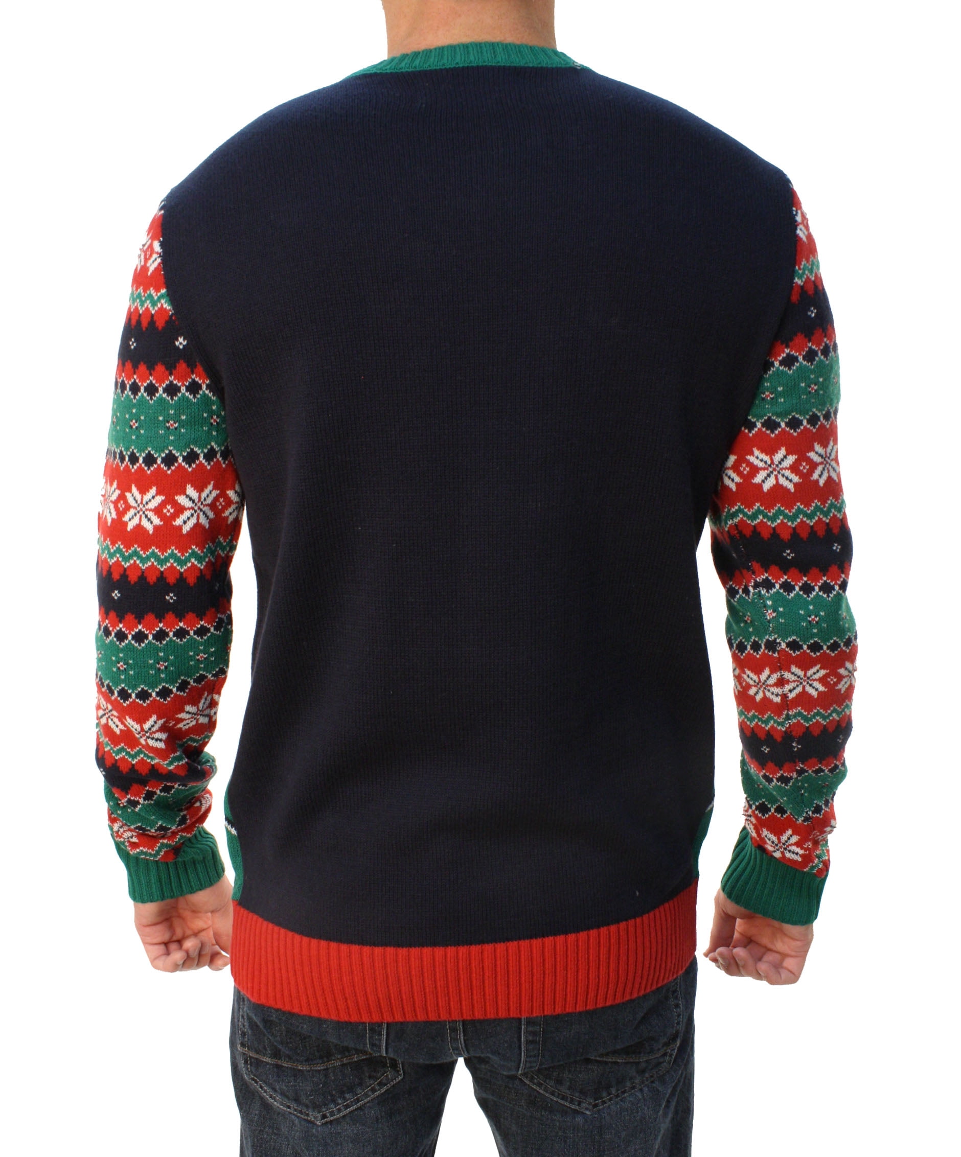 Ugly Christmas Sweater Men's Let It Glow Reindeer LED Light Up Sweatshirt