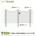 thumbnail image 5 of Zippity Outdoor Products 39in H (4 Fence Panels + 1 Gate) No Dig Easy Install Zippity Black Metal Fence, Decorative Fence for Garden Fencing For Dogs, 5 of 8
