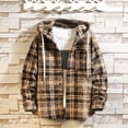 thumbnail image 3 of L-5X Plus Size Fleece Shirts for Men with Hoodie and Pocket Button-Down Shackets Jackets Long Sleeve Plaid Printed Thermal Warm Outerwear Shirt, 3 of 4