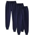 thumbnail image 2 of Mens Joggers Sweatpants 3-Pack Solid Color Casual Sports Drawstring Pants Navy, 2 of 3