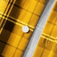 thumbnail image 6 of hotojiny Men's Long-Sleeve Shirt Casual Regular-Fit Plaid Shirt Vintage Button Front Work Casual Collared Top(Yellow,X-Large), 6 of 7