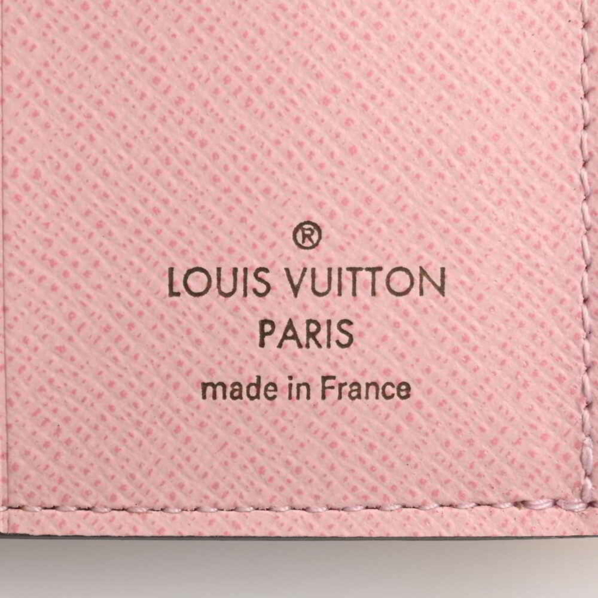 LOUIS VUITTON Authentic Women's Amplant Mini Wallet Trifold Leather  Zoe Navy Red