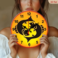 thumbnail image 2 of A 10-inch 2D flat "Pisces Shadow" themed wooden silent wall clock is an excellent choice for Halloween/Easter/Christmas gifts and is suitable for modern home decoration art., 2 of 7