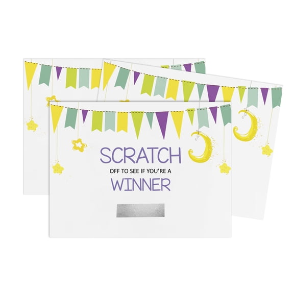 Inkdotpot Boy / Girl Baby Shower Scratch Cards, Pack Of 30, Giraffe Theme Scratch Off Cards For Baby Shower Games