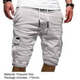 thumbnail image 6 of zeranth Cargo Shorts Solid Color Multi Pockets Men Loose Drawstring Shorts for Jogging, 6 of 7
