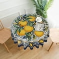 thumbnail image 3 of Nappe Ronde Citron 60 Pouces Lavable Réutilisable Décoration Nappe pour Cuisine Fête, 3 of 5