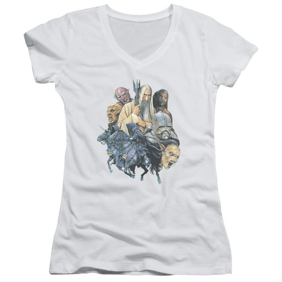 Lord of the Rings Collage Of Evil Junior Women's T-Shirt V-Neck White