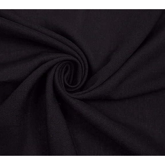 FabricLA Rayon Challis Fabric | 58" Width | Black |2 Yard