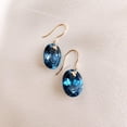 thumbnail image 4 of Natural London Blue Topaz Earrings, 14K Solid Gold Blue Topaz Earrings, Blue Topaz Oval Drop Earrings, December Birthstone, Anniversary Gift, 4 of 7