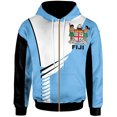 thumbnail image 3 of Sudadera con capucha y cremallera con emblema nacional de la bandera de Fiji, sudadera con estampado 3D, sudaderas unisex para hombres y mujeres, sudadera con capucha de gran tamaño, jerséis de moda p, 3 of 5