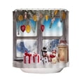 thumbnail image 2 of ITFABS Christmas Print Shower Curtain, Waterproof Anti-mildew Hanging Curtain, 2 of 5