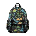 thumbnail image 3 of Dark Dinosaur Cactus Pattern Cute School Backpack Bag for School with Padded Back and Adjustable Shoulder Straps 15.25"x11.5"x5.25", 3 of 5