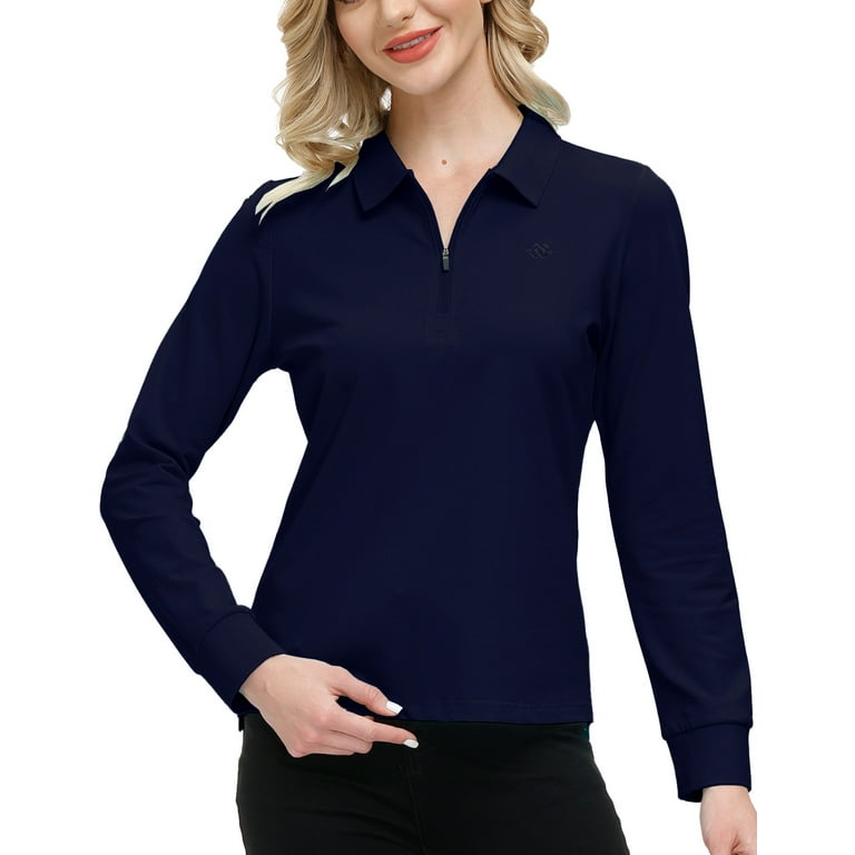 Blue long sleeved slim fit Polo shirt