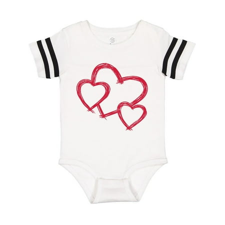 

Inktastic Three Red Hearts Gift Baby Boy or Baby Girl Bodysuit