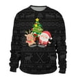 thumbnail image 3 of WILLBEST Mignons Zip Ups Hommes Automne et Hiver Tendance Décontractée Chandail Imprimé de Noël Col Rond Chandail à Capuchon, 3 of 3