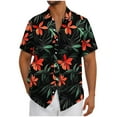 thumbnail image 2 of Awdenio Mens T-shirts Hawaiian Shirt Casual Short Sleeve Button Down Shirt Coconut Print Summer Beach Shirt with Pocket, 2 of 5