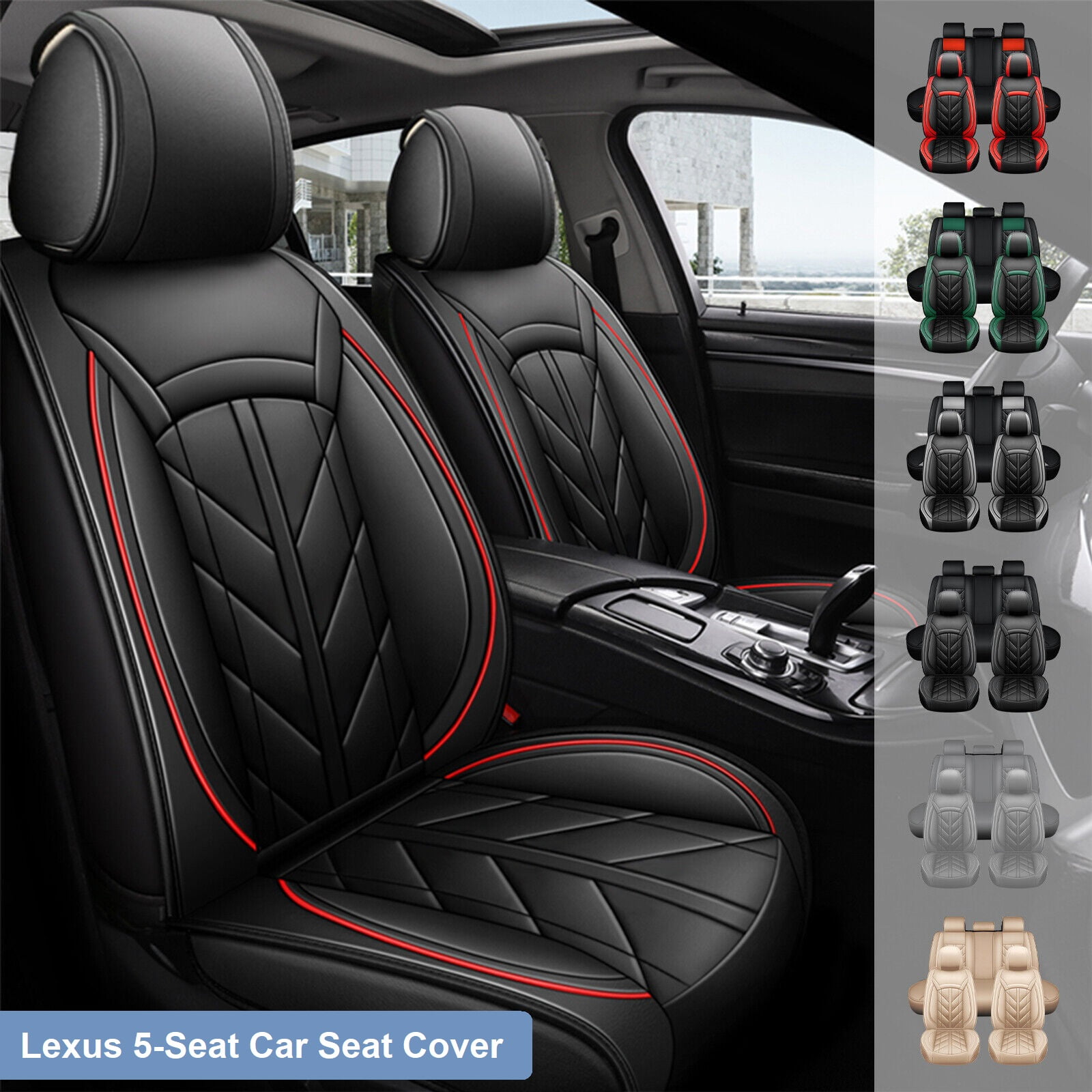 For Lexus Car Seat Covers 5 Seats Full Set Pu Leather Auto Cushion