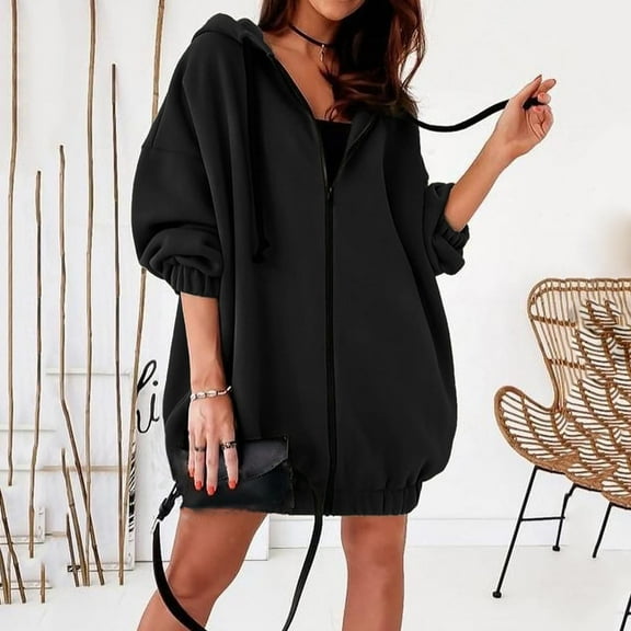 Xcmzpl Womens Hoodies Plus Size Solid Color Hooded Sweatshirt Oversized Pullover Tops Work Long Sleeve T-shirts Fall Fashion