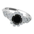 thumbnail image 2 of Mauli Jewels Engagement Rings for Women 1.15 Carat Black Diamond Halo Engagement Ring 4 prong 14K Solid White Gold, 2 of 7