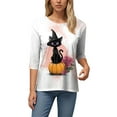 thumbnail image 6 of Godom Halloween T Shirt Women Vintage Graphic Tees 3/4 Sleeve Casual Funny Halloween Party Shirts, 6 of 6