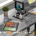 thumbnail image 6 of Satifur 66" L-Shaped Desk with Power Outlets, 4 Fabric Drawers & 2 Monitor Stands, Convertible Two Person Home Office Desk,Gray, 6 of 9