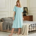 thumbnail image 3 of Chemises de Nuit d'Été pour Femmes, Douce 100 % Coton Confortable Légère à Manches Courtes Nuisette pour Dames, 3 of 5