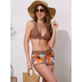 thumbnail image 4 of DARING DIVA Women's 2 Piece Leaf Print Color Block Bikini Set M Brown, 4 of 6