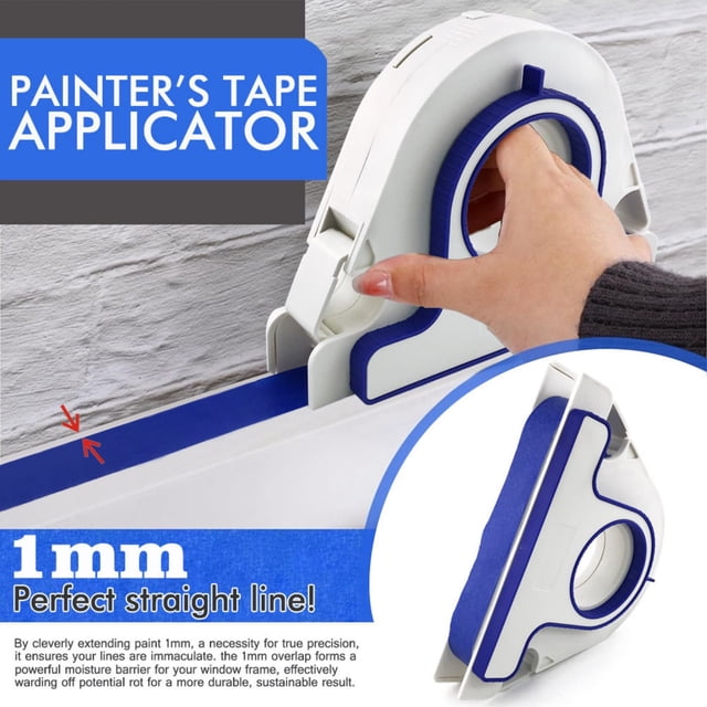 weibbin Plastic Painters Tape Applicator Masking Tool with Cutter for Wall Painting White