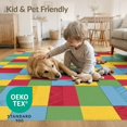 thumbnail image 4 of ODIKA 8'x10' Washable Area Rug Hopscotch Block Grid Motif Storybook Bedside Retro Checkered Playful Expressive for King Size Bedroom Under Bed, Master Suite, Non-Shedding, Easy Care, 4 of 7