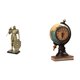 thumbnail image 1 of Figura de escritorio con estatua de caballero, globo terráqueo y reloj de mesa. Escultura de resina ideal para la decoración del hogar, la oficina, el, 1 of 8
