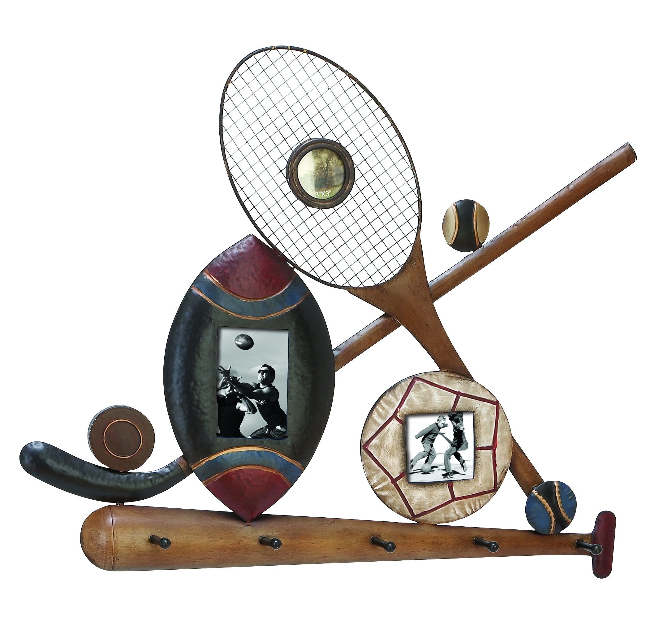 Classic Sports Frames 3 Picture Frames With Key Hooks Brand Woodland