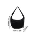 thumbnail image 3 of Bolsa cruzada de pana para mujer, de gran capacidad, color sólido, correa ajustable, para escuela, oficina y uso diario., 3 of 7