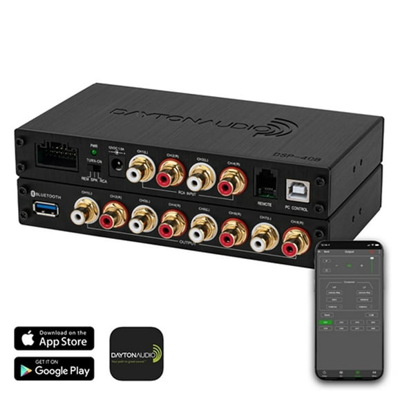 Dayton Audio DSP-408 4x8 DSP Digital Signal Processor for Home and Car Audio, DSP-408