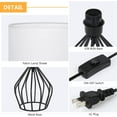 thumbnail image 5 of 2 Pack Boho Style Table Lamps w/ Black Metal Cage Base Bedside Lamp for Den Dorm, 5 of 9