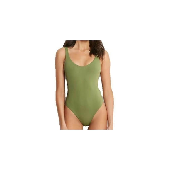 SEAFOLLY 10761-058 Active Retro Tank Maillot Swimsuit Moss ( 10 )
