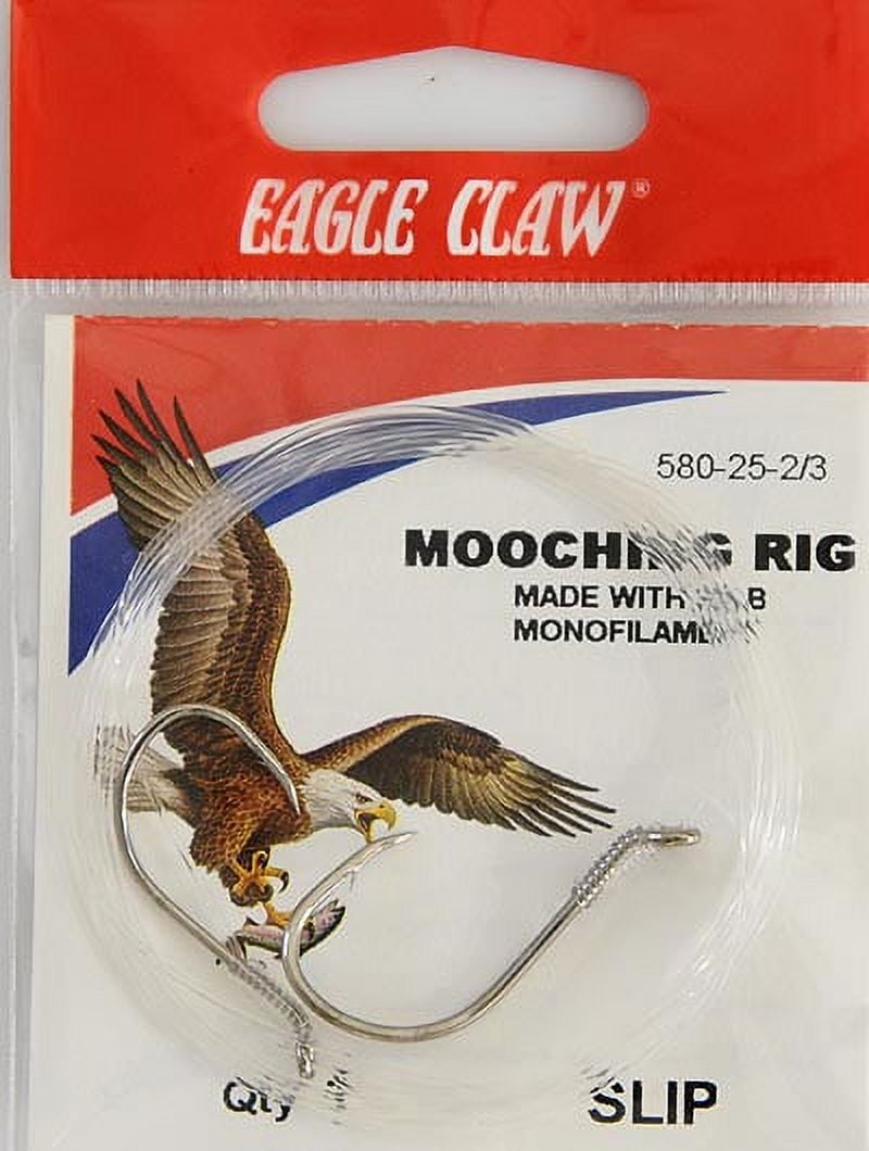 (2 pack) Eagle Claw 580H-25-2/3 Salmon Slip Mooching Rig, Size 2/0-3/0 Salmon Hooks