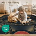 thumbnail image 4 of ODIKA 8'x10' Washable Area Rug Non-Shedding, Easy Care, Record Phonograph Vinyl Disc Shape Concentric Ring Musical Cd for King Size Bedroom Under Bed, Master Suite, 4 of 7