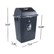 Sadstory 13 Gallon Plastic Kitchen Trash Can with Swing Lid, Swing Top Garbage Bins, 4 Packs