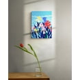 thumbnail image 2 of HFDF Iris Garden Canvas Wall Art Home Decor, Colorful Flowers Painting Art Prints Wall Art For Living Room, Floral Bathroom Decor Farmhouse Wall Decoration, Botanical Kitchen Decor 16x20inch Framed, 2 of 6