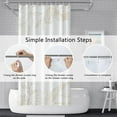 thumbnail image 6 of White Shower Curtain for Stall Bathroom Gold Black Eucalyptus Leaves Neutral Farmhouse Room Partition Home Decor Botanical Plants Waterproof Fabric RV Shower Curtains 36x72inches with Hooks, 6 of 6
